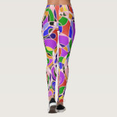 Pastel Wervelende Abstracte Patronen Leggings (Achterkant)