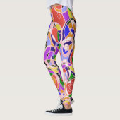 Pastel Wervelende Abstracte Patronen Leggings (Links)