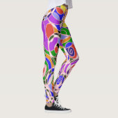 Pastel Wervelende Abstracte Patronen Leggings (Rechts)