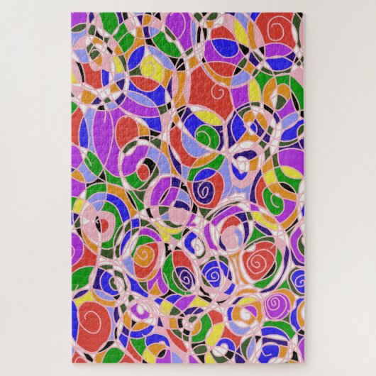 Pastel Wervelende Abstracte Patronen Legpuzzel (Verticaal)