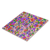 Pastel Wervelende Abstracte Patronen Tegeltje (Zijkant)