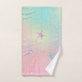 Pastel werveling holografische ster lint schattig  bad handdoek (Handdoek)