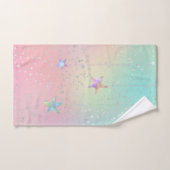 Pastel werveling holografische ster lint schattig  bad handdoek (Handdoek)
