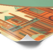 Pastel Western Rodeo Cowboy 1e verjaardag Perfect Poster (Hoek)