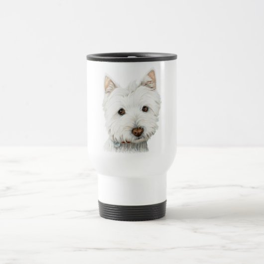 Pastel Westie Dog Reisbeker (Center)