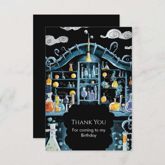 Pastel Wetenschap Experiment Wetenschapper Verjaar Bedankkaart (Voorkant / Achterkant)