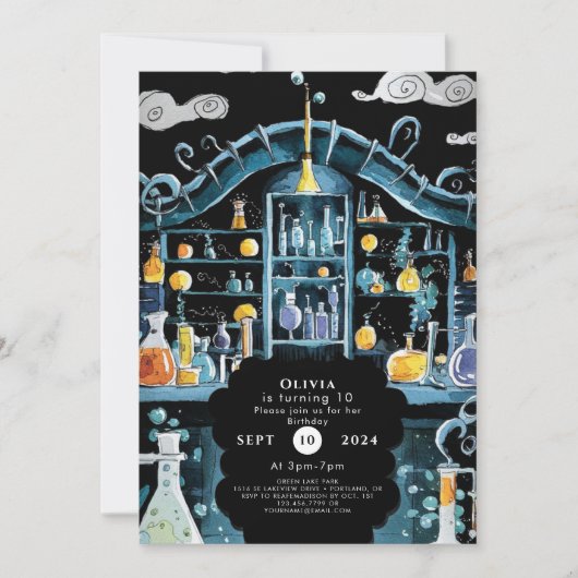 Pastel Wetenschap Experiment Wetenschapper Verjaar Kaart (Voorkant)