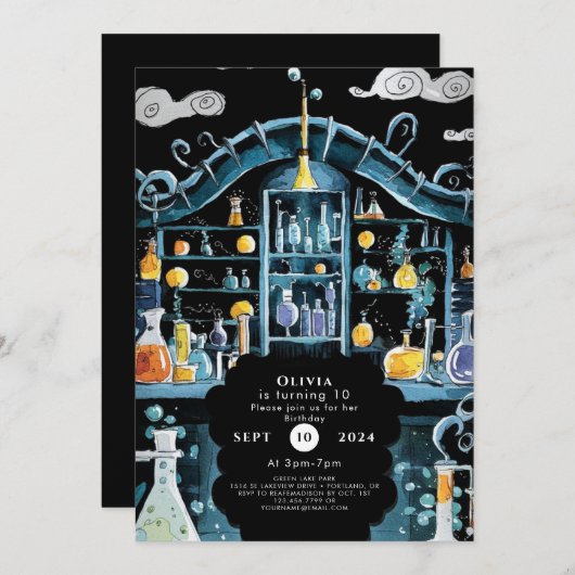 Pastel Wetenschap Experiment Wetenschapper Verjaar Kaart (Voorkant / Achterkant)