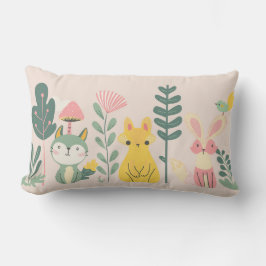 Pastel wezens met planten kussen