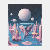 Pastel Whale in drijvende eiland Dreamscape Fleece Deken (Voorkant)