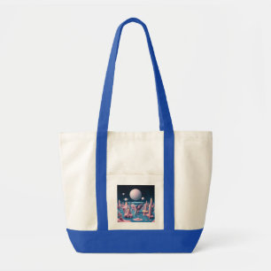 Pastel Whale in drijvende eiland Dreamscape Tote Bag
