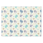 Pastel Whale & Nautisch Zee Party Design Tafelkleed (Voorkant (Horizontaal))