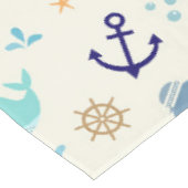 Pastel Whale & Nautisch Zee Party Design Tafelkleed (Gekanteld)