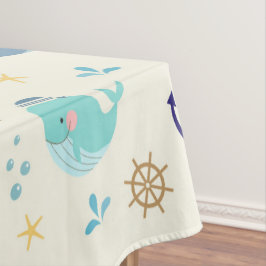 Pastel Whale & Nautisch Zee Party Design Tafelkleed