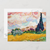 Pastel Wheat Fields met Cypresses, remix, Briefkaart (Voorkant / Achterkant)