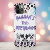 Pastel Whimsical Dalmatian Birthday Party Case-Mate iPhone Case