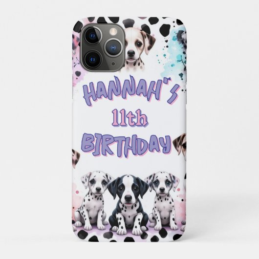 Pastel Whimsical Dalmatian Birthday Party Case-Mate iPhone Case (Achterkant)