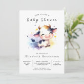 Pastel Whimsical Koe Baby shower Kaart (Staand voorkant)