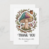 Pastel Whimsical Mushroom Baby shower Bedankkaart (Voorkant / Achterkant)