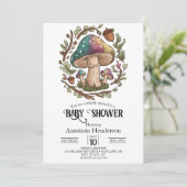 Pastel Whimsical Mushroom Baby shower Digitaal Kaart (Staand voorkant)