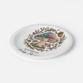 Pastel Whimsical Mushroom Baby shower Papieren Bordje (Gekanteld)