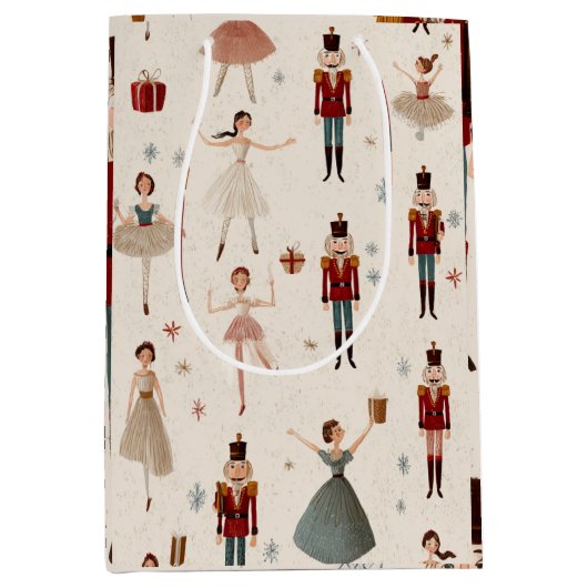 Pastel Whimsical Nutcracker & Princess Gift Bag Medium Cadeauzakje (Voorkant)