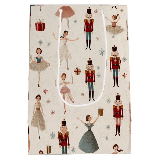 Pastel Whimsical Nutcracker & Princess Gift Bag Medium Cadeauzakje (Achterkant)