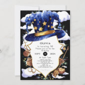 Pastel Whimsical Waterverf Wizard Verjaardag Kaart (Voorkant)