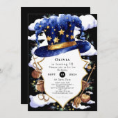 Pastel Whimsical Waterverf Wizard Verjaardag Kaart (Voorkant / Achterkant)