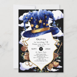 Pastel Whimsical Waterverf Wizard Verjaardag Kaart