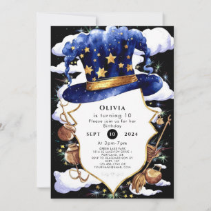 Pastel Whimsical Waterverf Wizard Verjaardag Kaart