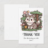 Pastel Whimsical Wolf Baby shower Bedankkaart (Voorkant / Achterkant)