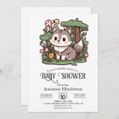 Pastel Whimsical Wolf Baby shower Kaart (Voorkant / Achterkant)