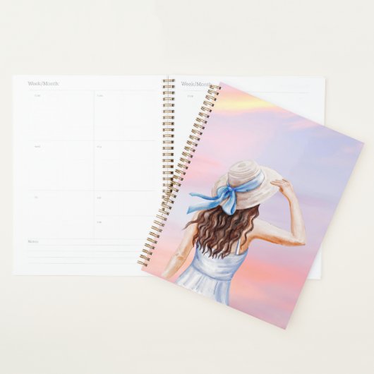 Pastel Whimsical Woman Digitale Kunst Planner (Display)