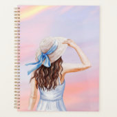 Pastel Whimsical Woman Digitale Kunst Planner (Voorkant)