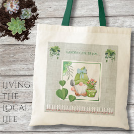 Pastel Whimsische Groene Gnome Tuinieren Boodschap Tote Bag