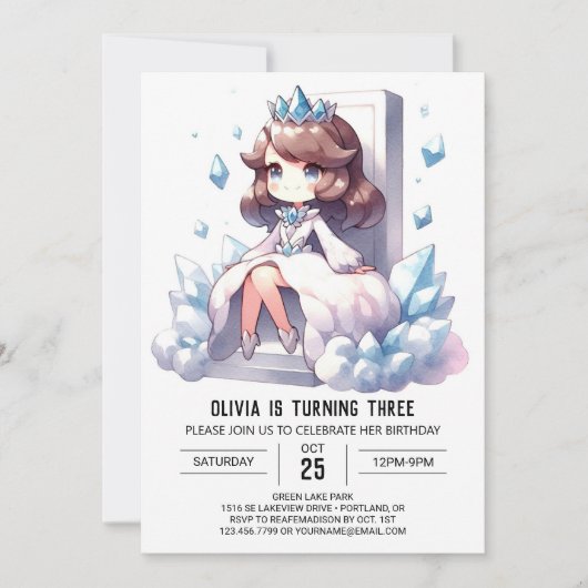 Pastel Whimsische Prinses Verjaardag Kaart (Voorkant)