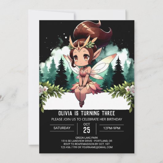 Pastel Whimsy Fairy Verjaardag Kaart (Voorkant)