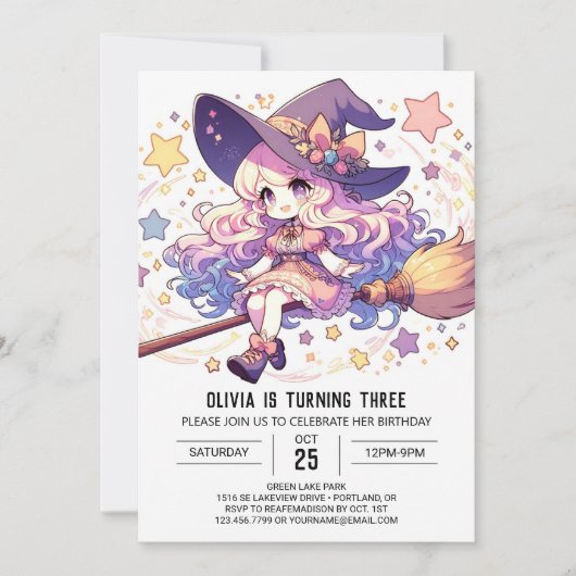 Pastel Whimsy Wizard Verjaardag Kaart (Voorkant)