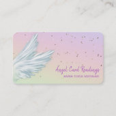 *~* Pastel White Angel Wings Starry Rainbow Visitekaartje (Voorkant)