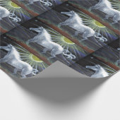 Pastel White Horse Gift Wrap Cadeaupapier (Hoek)
