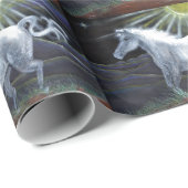 Pastel White Horse Gift Wrap Cadeaupapier (Rol Hoek)
