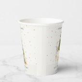 Pastel White Snow Tree Houses Seasons Greetings Papieren Bekers (Rechts)