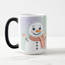 Pastel White Snowman Morphing Mug Magische Mok