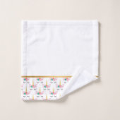 PASTEL WHITE UNICORN GOLD BATHROOM TOWEL SET BAD HANDDOEK (Wasdoekje)