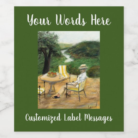 Pastel wijn kunst aangepaste fleslabels wijn etiket (Enkel label)