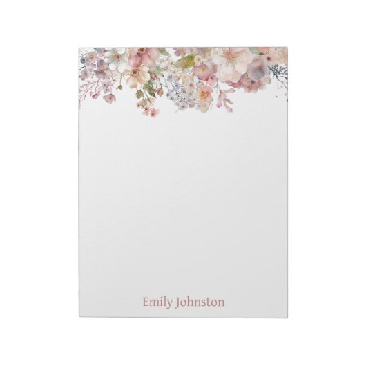 Pastel Wild Flowers, aangepast Notitieblok (Linkerzijde)