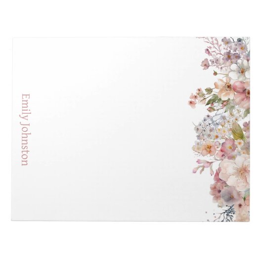 Pastel Wild Flowers, aangepast Notitieblok (Voorkant)