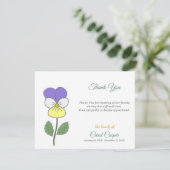 Pastel Wild Pansy Begrafenis Dank u Opmerking Kaar Bedankkaart (Staand voorkant)