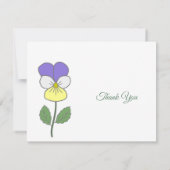 Pastel Wild Pansy Begrafenis Dank u Opmerking Kaar Bedankkaart (Achterkant)